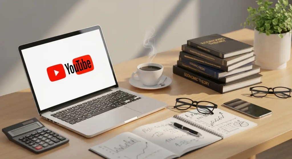 Creador de contenido analizando nichos rentables para ganar dinero en YouTube con finanzas personales y Make Money Online.