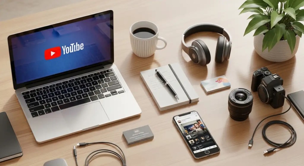 Creador de contenido analizando nichos rentables para ganar dinero en YouTube con finanzas personales y Make Money Online.